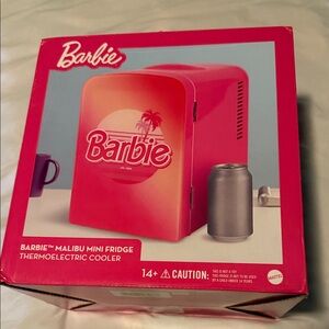 Barbie Pink Mini Fridge with Logo